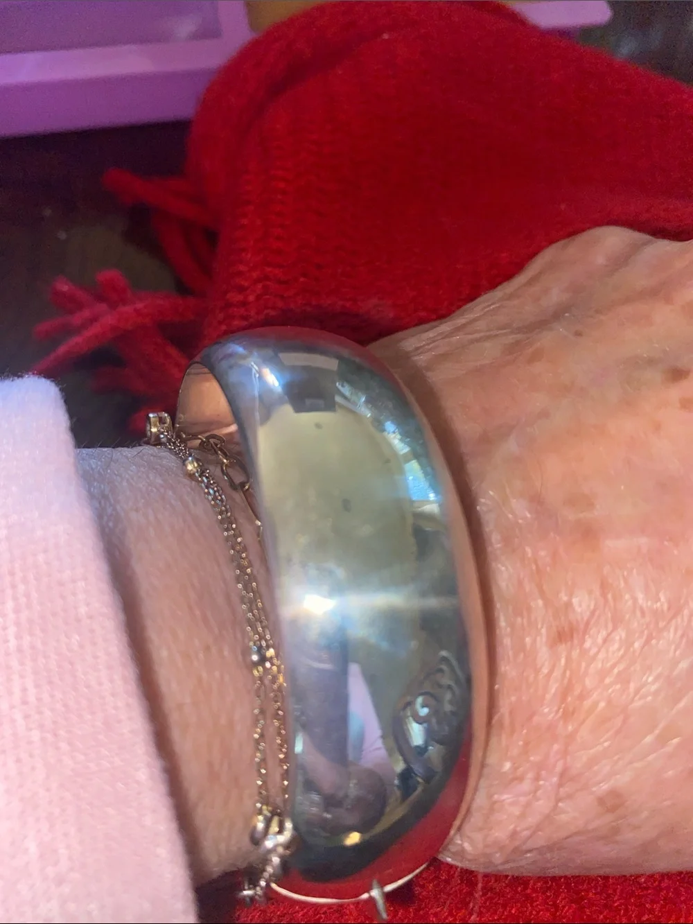 Pure Sterling Silver Wide Bangle Bracelet - Brand New